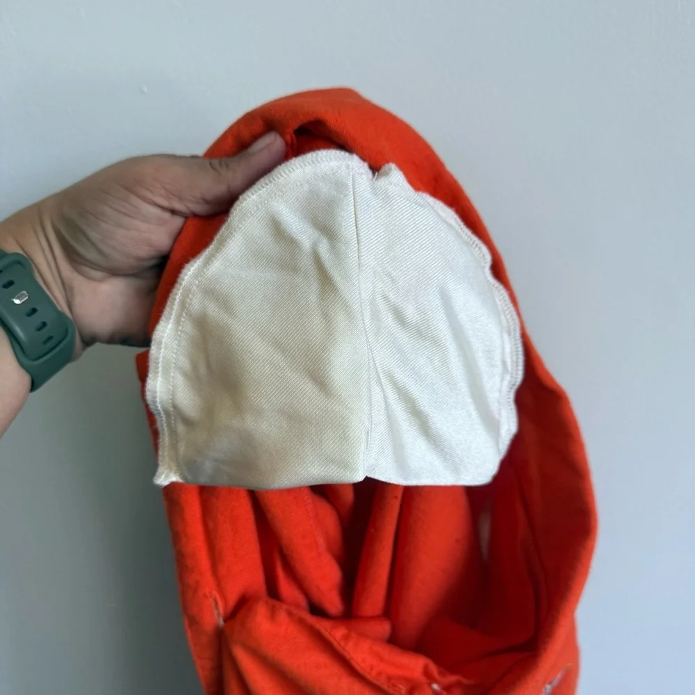 Vintage Dressbarn Orange Linen Embroidered Top Picnic Grandmacore Boho Sz 6 - Picture 8 of 8